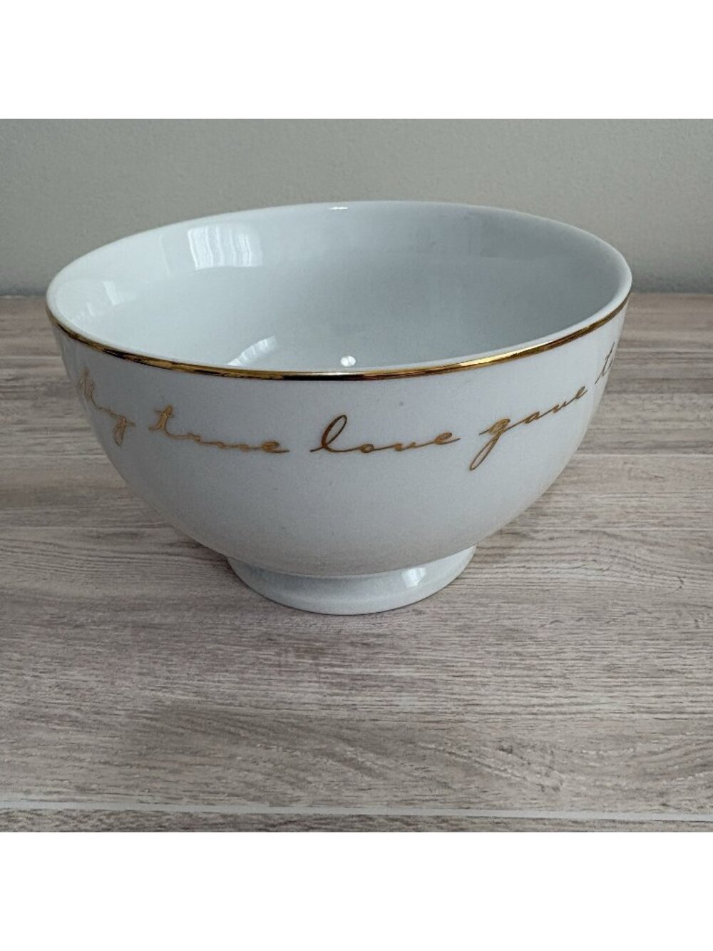 Pier 1 Imports Bowl 12 Days Of Christmas 1st Day Partridge Gold Trim Porcelain